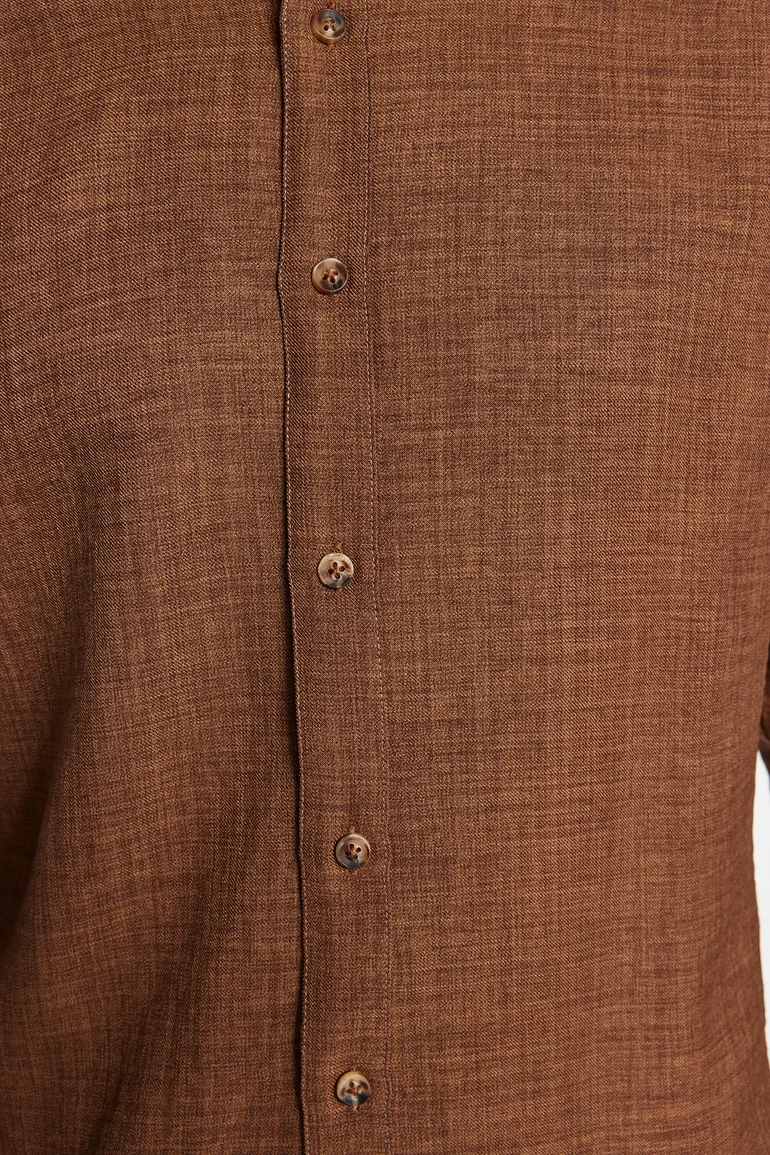 Brown Men's Regular Fit Shirt - 4