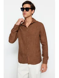 Brown Men's Regular Fit Shirt - 3