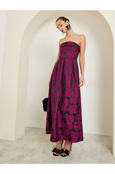 Red Burgundy Sleeveless A-Line Maxi Dress
