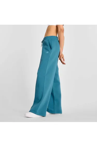 Women's New Balance Fleece Wide Leg Pants in Blue