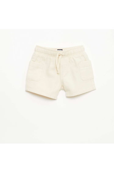 Linen Blend Bermuda Shorts WHITE