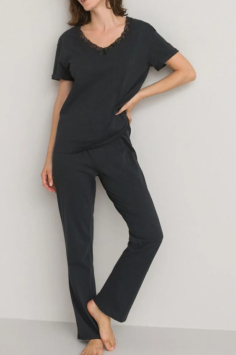 بيجاما جيرسية بأكمام قصيرة