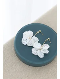 Plastic Shell Drop Earrings - 1
