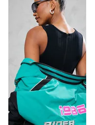 Black Structured Contour Rib Racer Jumpsuit - 3