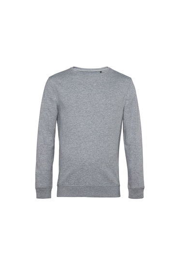B&C Mens Organic Crew Neck Sweat - Heather Grey