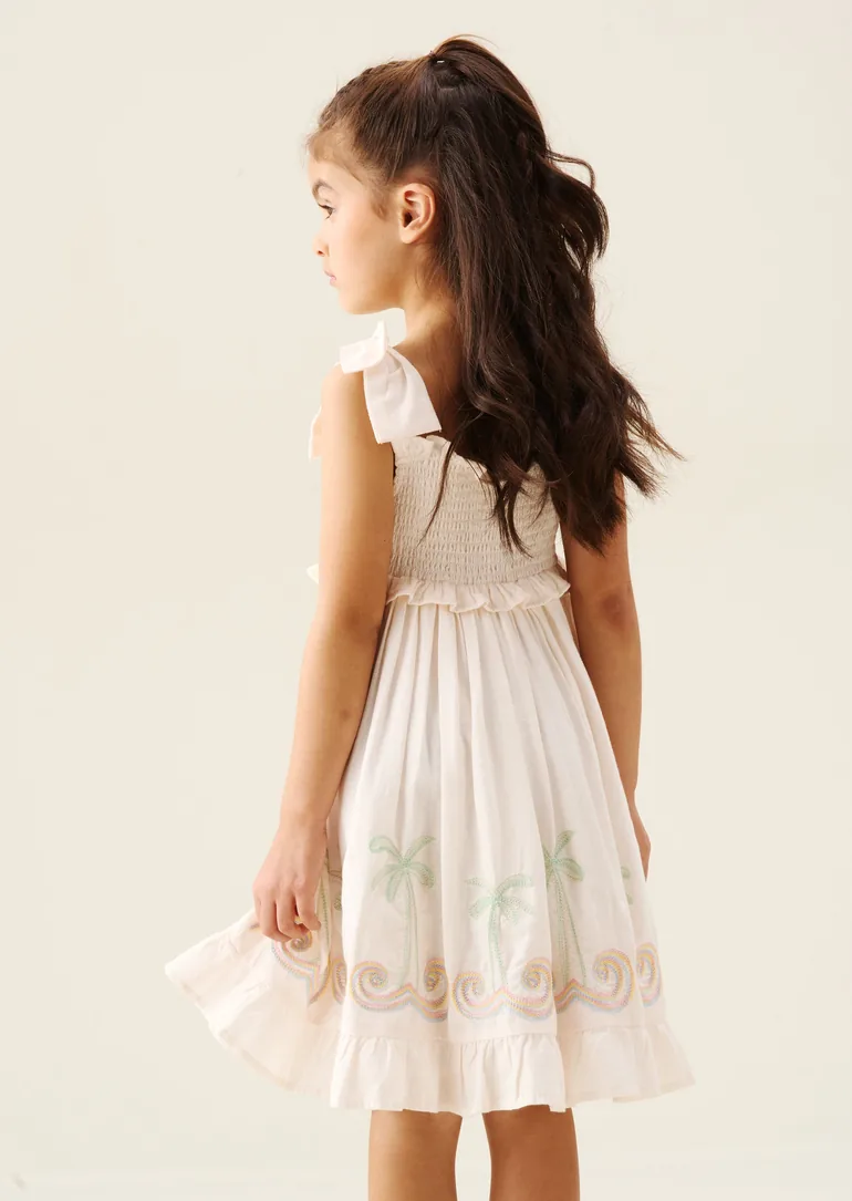 Palma Embroidered Hem Sun Dress - 1