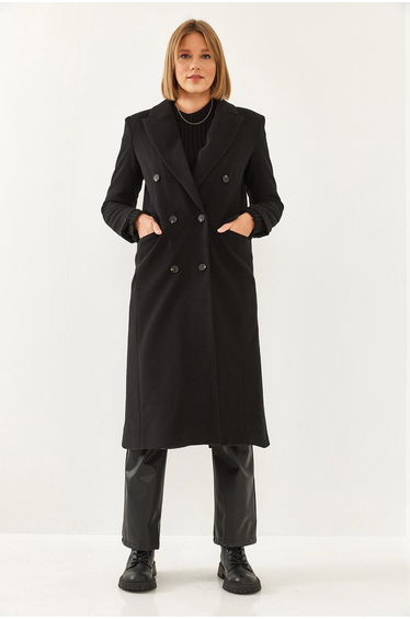 Women's Buttoned Sleeve Cashmere Coat