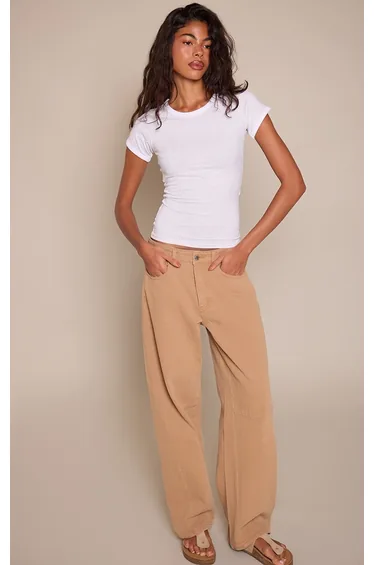 Grey Marl Contrast Binding Cotton Fitted T-Shirt