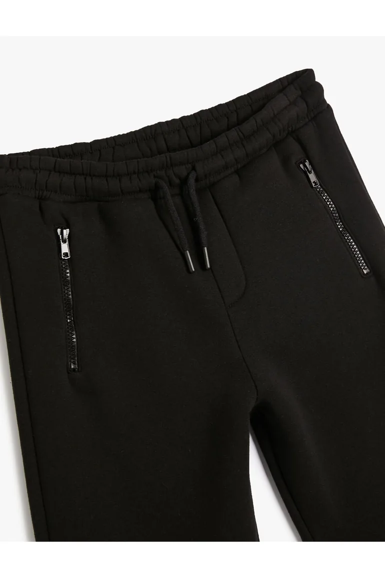 Jogger Sweatpants Zipper Detailed Raised Cotton - 2