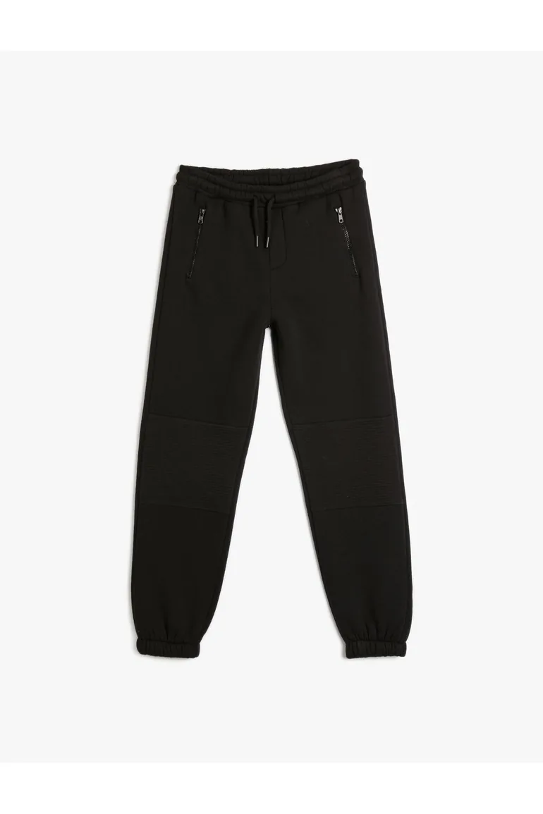 Jogger Sweatpants Zipper Detailed Raised Cotton