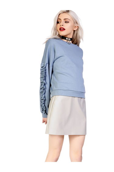 Glamorous Light Grey Polyester Mini Skirt