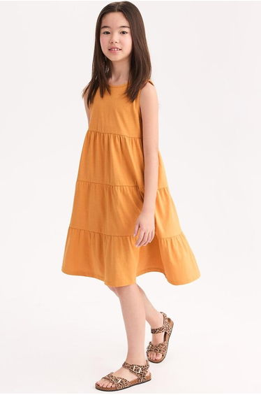 Sleeveless Mid-Length Dress in Cotton