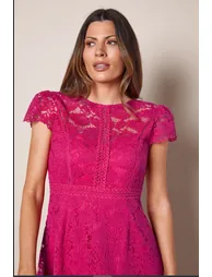 Lace Fit And Flare Midi Dress - 3
