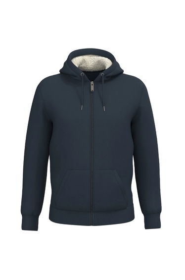 Native Spirit Adult Sherpa Lined Full Zip Jacket - Navy