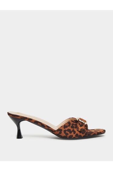 Animal Print Open Toe Mules