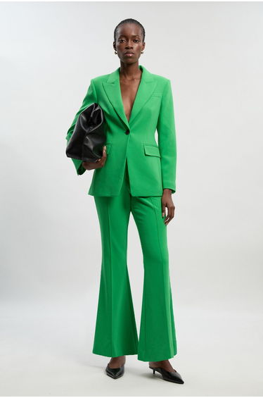 Compact Stretch Single Breasted Tailored Blazer