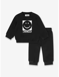 Baby Smiley Face Tracksuit in Black