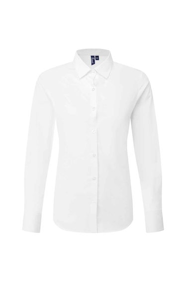 Premier Womens/Ladies Recyclight Poplin Long-Sleeved Formal Shirt - White