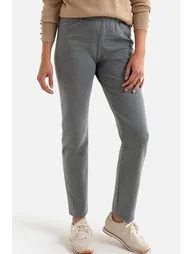Straight Cut Leggings in a Stretch Cotton Fleece, Length 30.5''