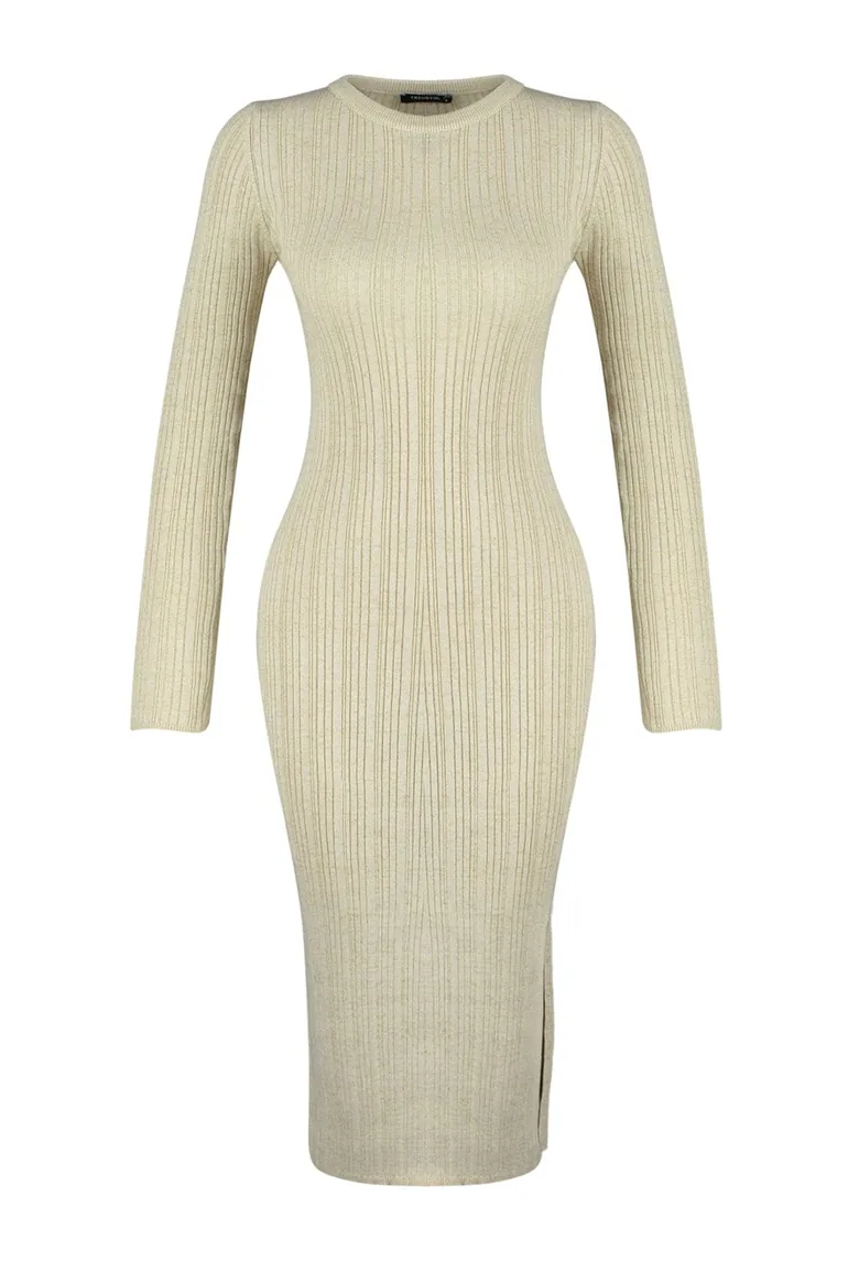 beige midi jumper dress Modest Gabi Jumper Dress