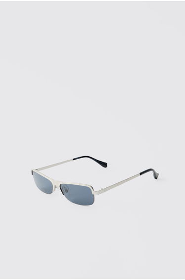 Rectangular Tinted Sunglasses - silver