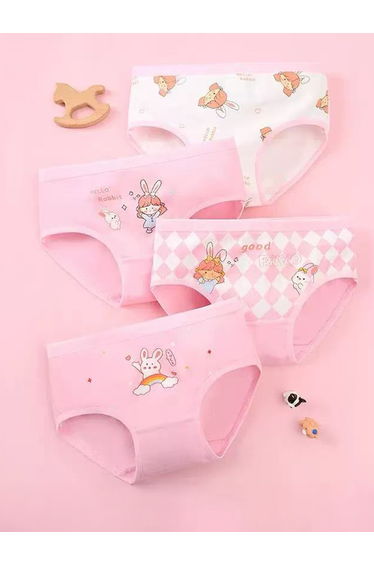 Pack of 4 - Printed Cotton Briefs