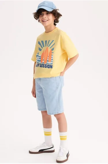 Baggy Denim Bermuda Shorts