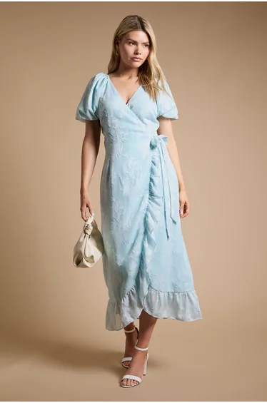 DP Luxe Ruffle Wrap Midi Dress