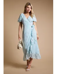 DP Luxe Ruffle Wrap Midi Dress