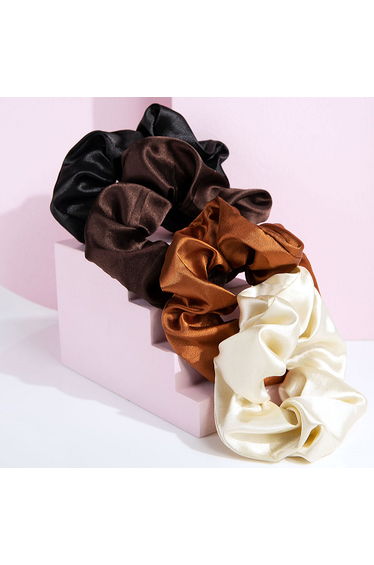 Brushworks Natural Satin Scrunchies