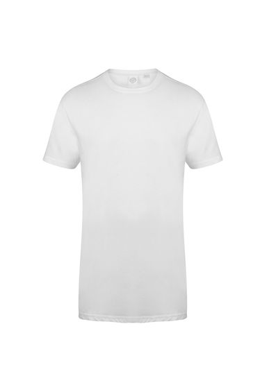 SF Men Mens Dipped Hem Longline T-Shirt - White