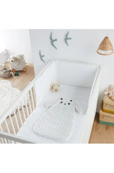 Baby's Panda Sleeping Bag in Cotton Percale with Removable Sleeves