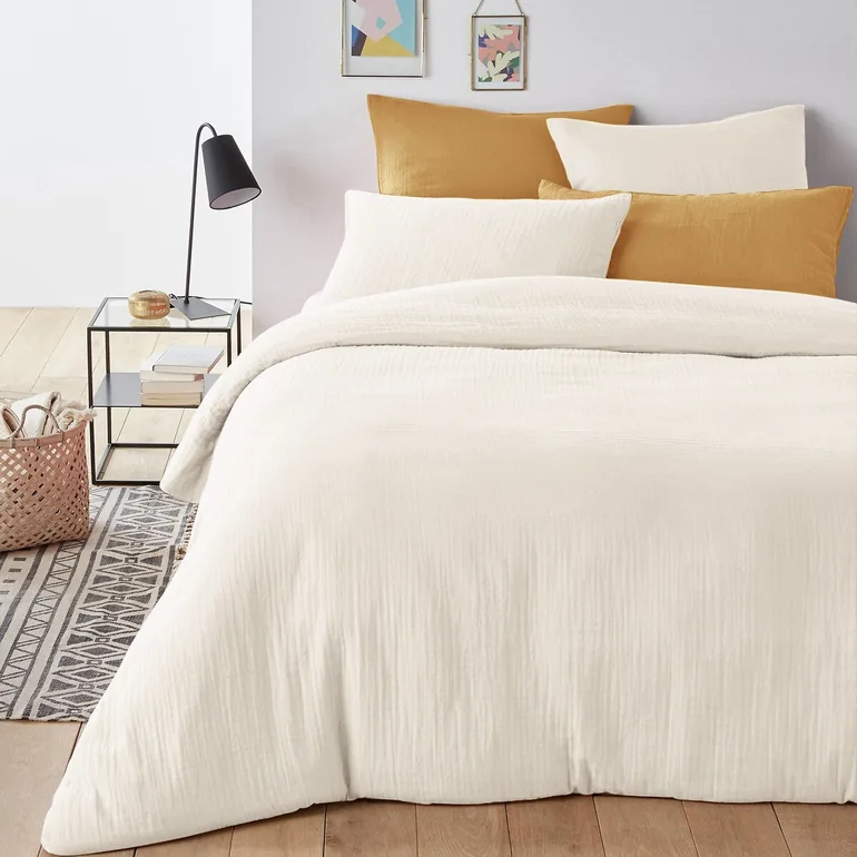 Kumla Plain 100% Cotton Muslin Flat Sheet - 1