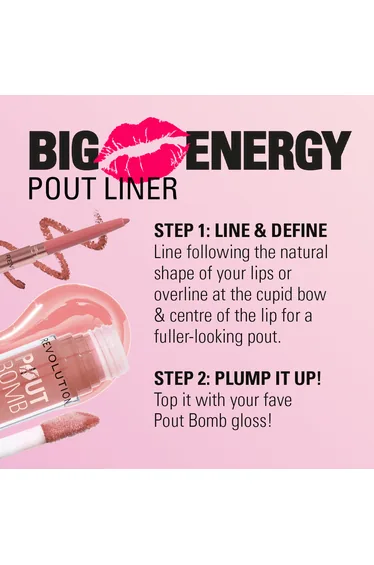 Revolution Pout Bomb Plumping Lip Liner Cookie Warm Brown