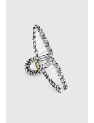 Gingham Print Ruched Claw Clip - black - 2