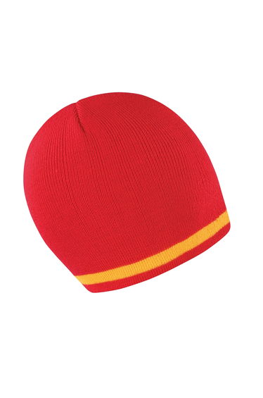 Result Unisex Winter Essentials National Beanie Hat - Red /Yellow