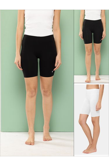 Pack of 2 - Solid Cotton Blend Shorts
