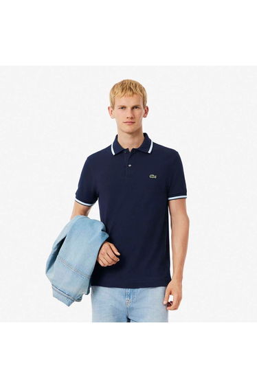 Tipped Polo Shirt Navy Blue
