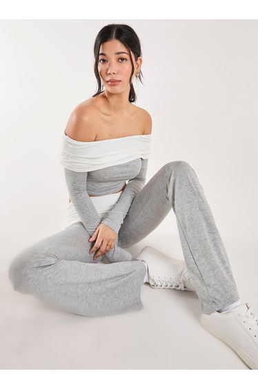 Two Tone Bardot Top