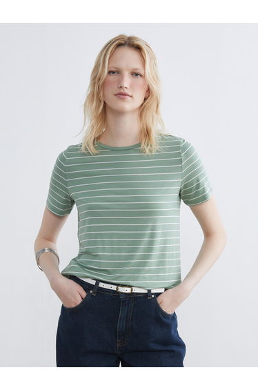 Crew Neck Striped Women's T-Shirt