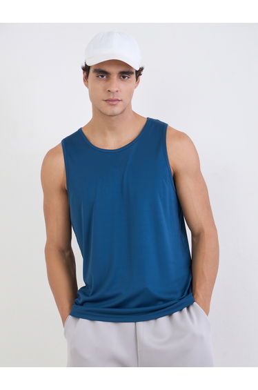 Men Back Printed Regular Fit Active Tank