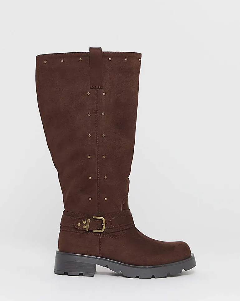 Studded Biker Boots Extra Wide SC - 3