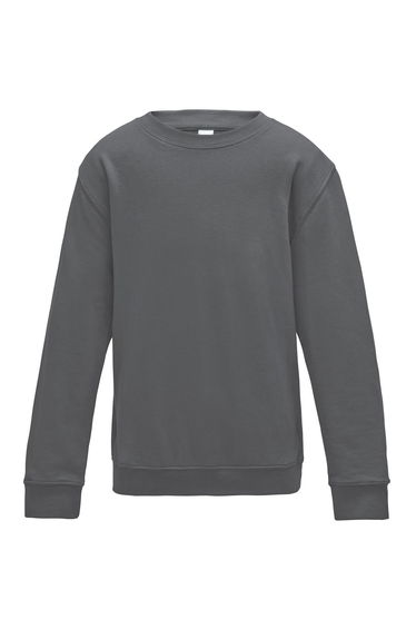 AWDis Just Hoods Childrens/Kids Plain Crew Neck Sweatshirt - Storm Grey