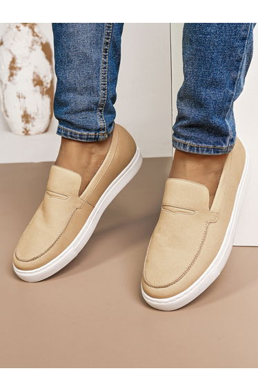 Men Beige Casual Loafers Shoes