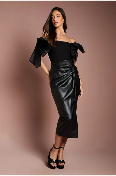 Bardot Bow Detail Top