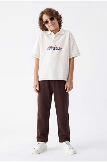 Brown Plain Weave Trousers