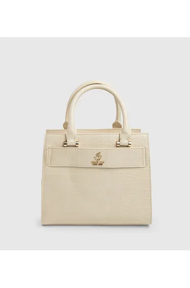 حقيبة يد باللون البيج