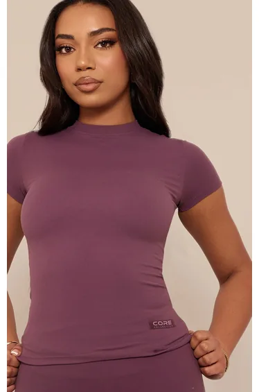 توب بريتي ليتل ثينق بنفسجي بأكمام قصيرة - طويلات القامة