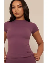 Tall Eggplant Core Collection Tab Contour Sculpt Short Sleeve T Shirt - 3