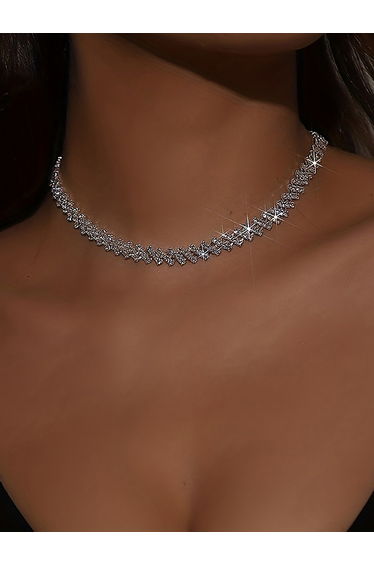 Silver Embellished Link Necklace